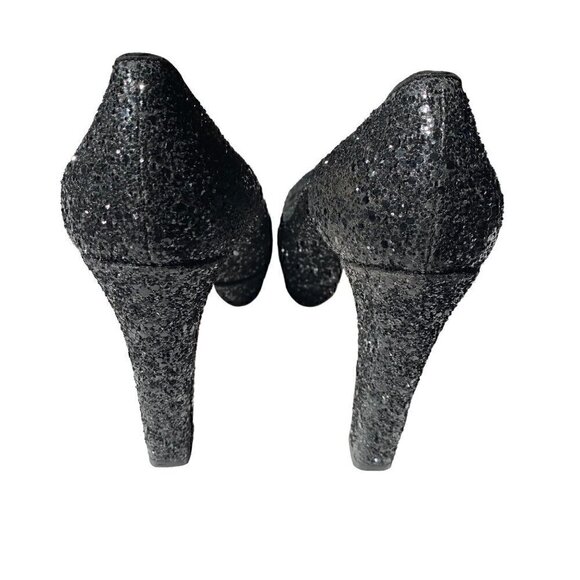 Miu Miu Black Glitter Closed Toe Platform Shoes size EU 38.5 US 8.5 Barbie - Picture 4 of 14